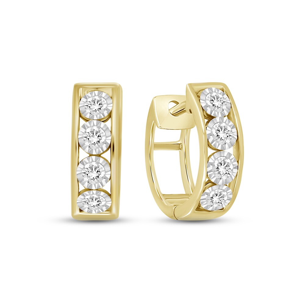 Men's Diamond Earrings 1/4 ct tw Round 10K Yellow Gold with Rhodium 5BZiTYCt Men's Diamond Earrings 1/4 ct tw Round 10K Yellow Gold with Rhodium 5BZiTYCt