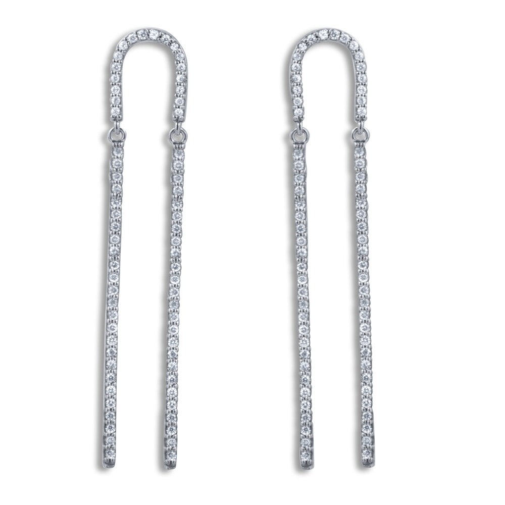 Diamond Drop Earrings 1/2 ct tw Round 14K White Gold 5EAkKVff Diamond Drop Earrings 1/2 ct tw Round 14K White Gold 5EAkKVff