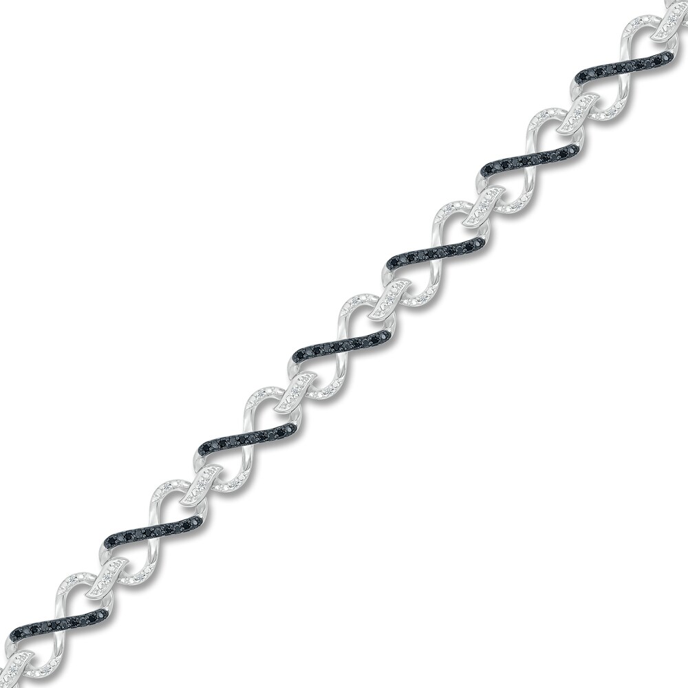 Diamond Infinity Bracelet 1/3 ct tw Black/White Sterling Silver 5FX0SXeD Diamond Infinity Bracelet 1/3 ct tw Black/White Sterling Silver 5FX0SXeD