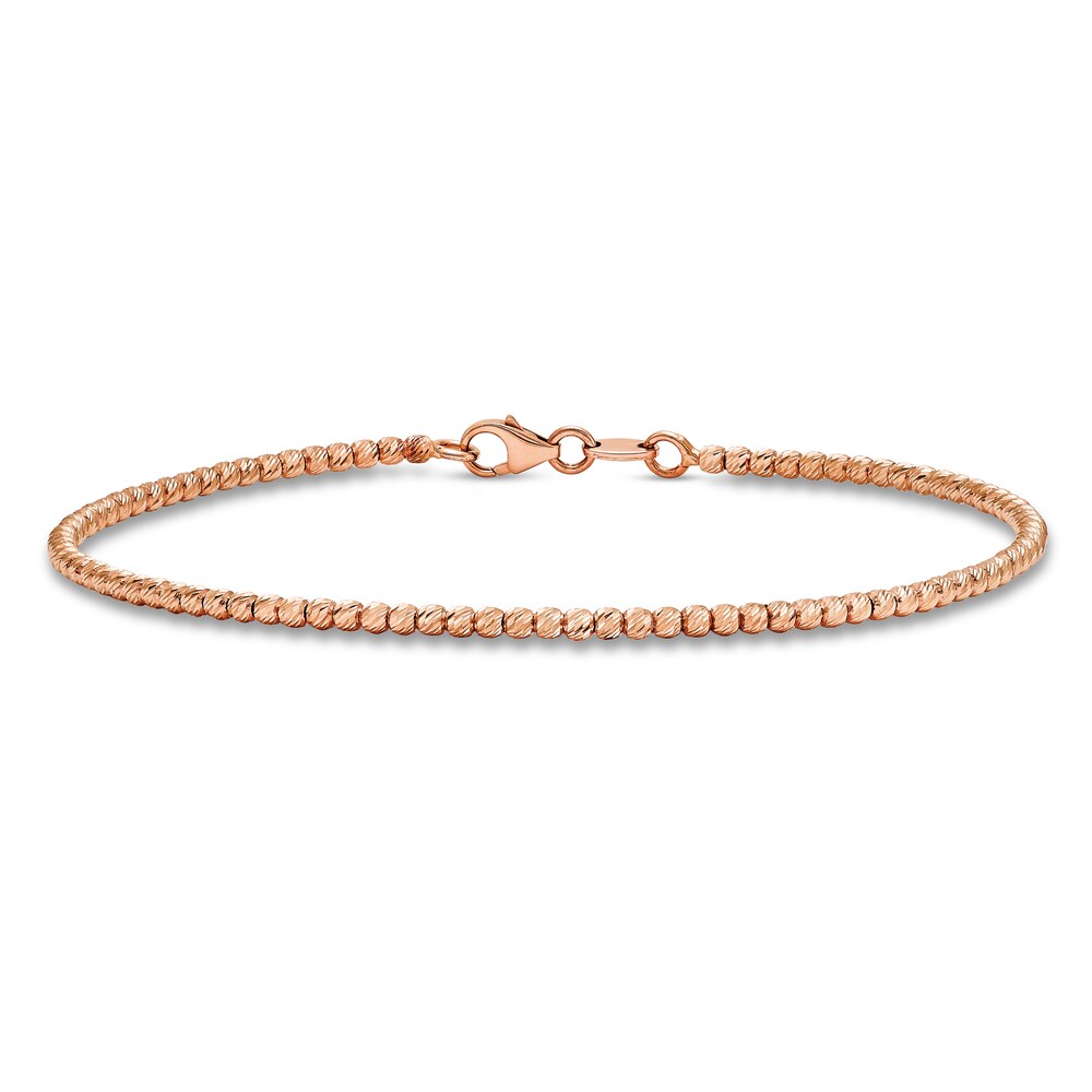 Diamond Cut Beaded Bracelet 14K Rose Gold 5HBqJ7ak Diamond Cut Beaded Bracelet 14K Rose Gold 5HBqJ7ak
