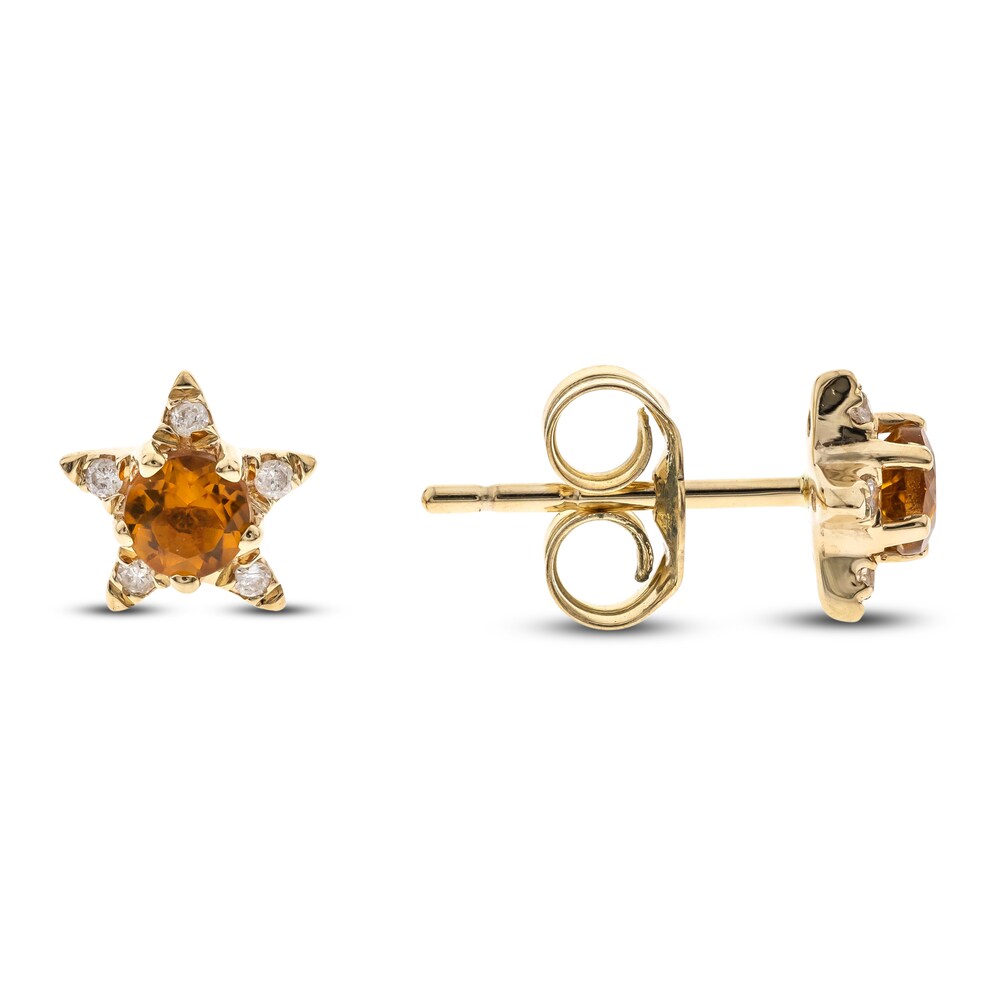Natural Citrine Star Stud Earrings 1/20 ct tw Diamonds 14K Yellow Gold 5JLkFerj Natural Citrine Star Stud Earrings 1/20 ct tw Diamonds 14K Yellow Gold 5JLkFerj