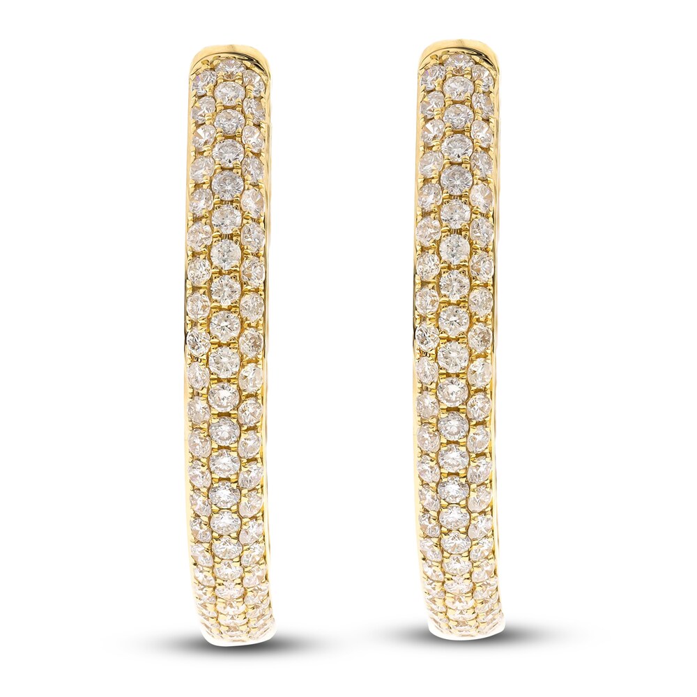 Diamond Hoop Earrings 5-1/4 ct tw Round 14K Yellow Gold 5JQLtbWf Diamond Hoop Earrings 5-1/4 ct tw Round 14K Yellow Gold 5JQLtbWf