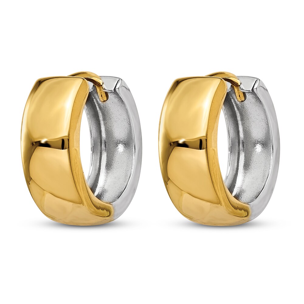 Hinged Huggie Hoop 14K Two-Tone Gold 5MGbUj2G Hinged Huggie Hoop 14K Two-Tone Gold 5MGbUj2G