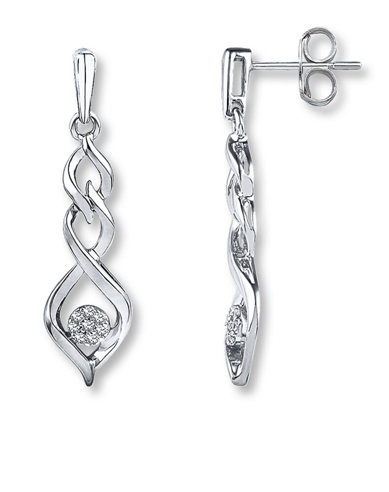 Diamond Earrings 1/10 ct tw Round-cut 10K White Gold 5QdaJFCk Diamond Earrings 1/10 ct tw Round-cut 10K White Gold 5QdaJFCk