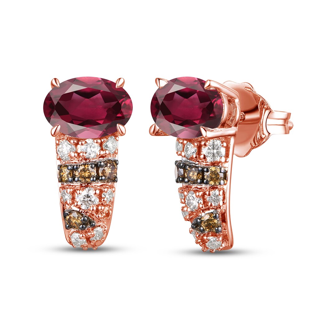Le Vian Natural Rhodolite Garnet Earrings 1/6 ct tw Diamonds 14K Strawberry Gold 5XhpotUA Le Vian Natural Rhodolite Garnet Earrings 1/6 ct tw Diamonds 14K Strawberry Gold 5XhpotUA