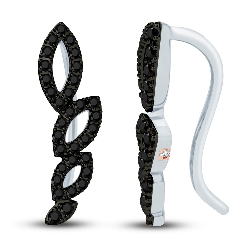 Pnina Tornai Black Diamond Climber Earrings 3/4 ct tw Round 14K White Gold 5a70V5BL Pnina Tornai Black Diamond Climber Earrings 3/4 ct tw Round 14K White Gold 5a70V5BL