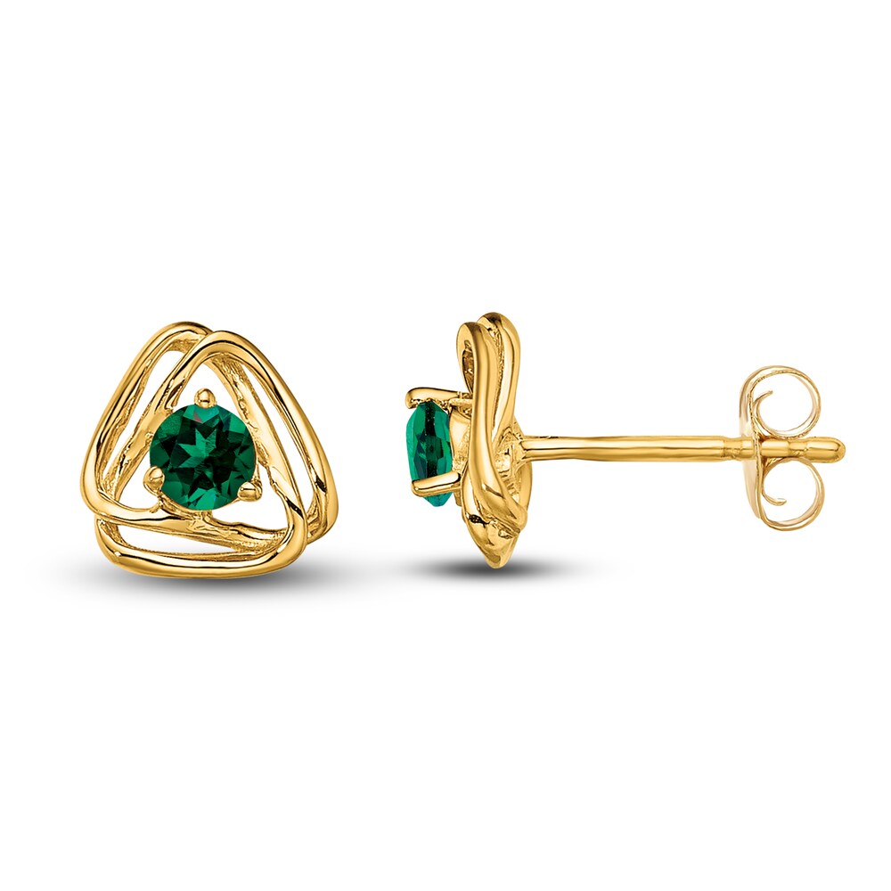 Natural Emerald Stud Earrings 14K Yellow Gold 5aqCTlN8 Natural Emerald Stud Earrings 14K Yellow Gold 5aqCTlN8