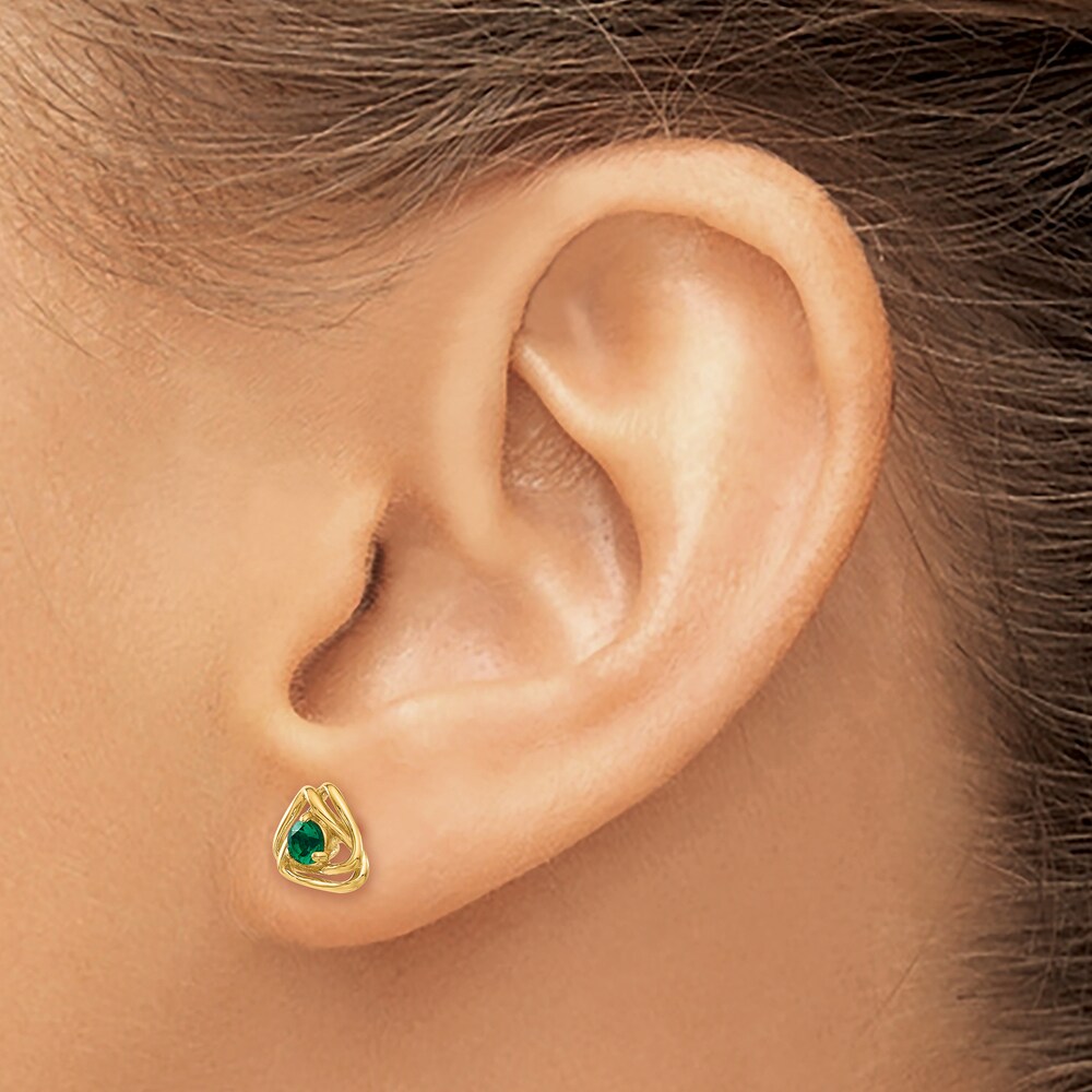 Natural Emerald Stud Earrings 14K Yellow Gold 5aqCTlN8 Natural Emerald Stud Earrings 14K Yellow Gold 5aqCTlN8