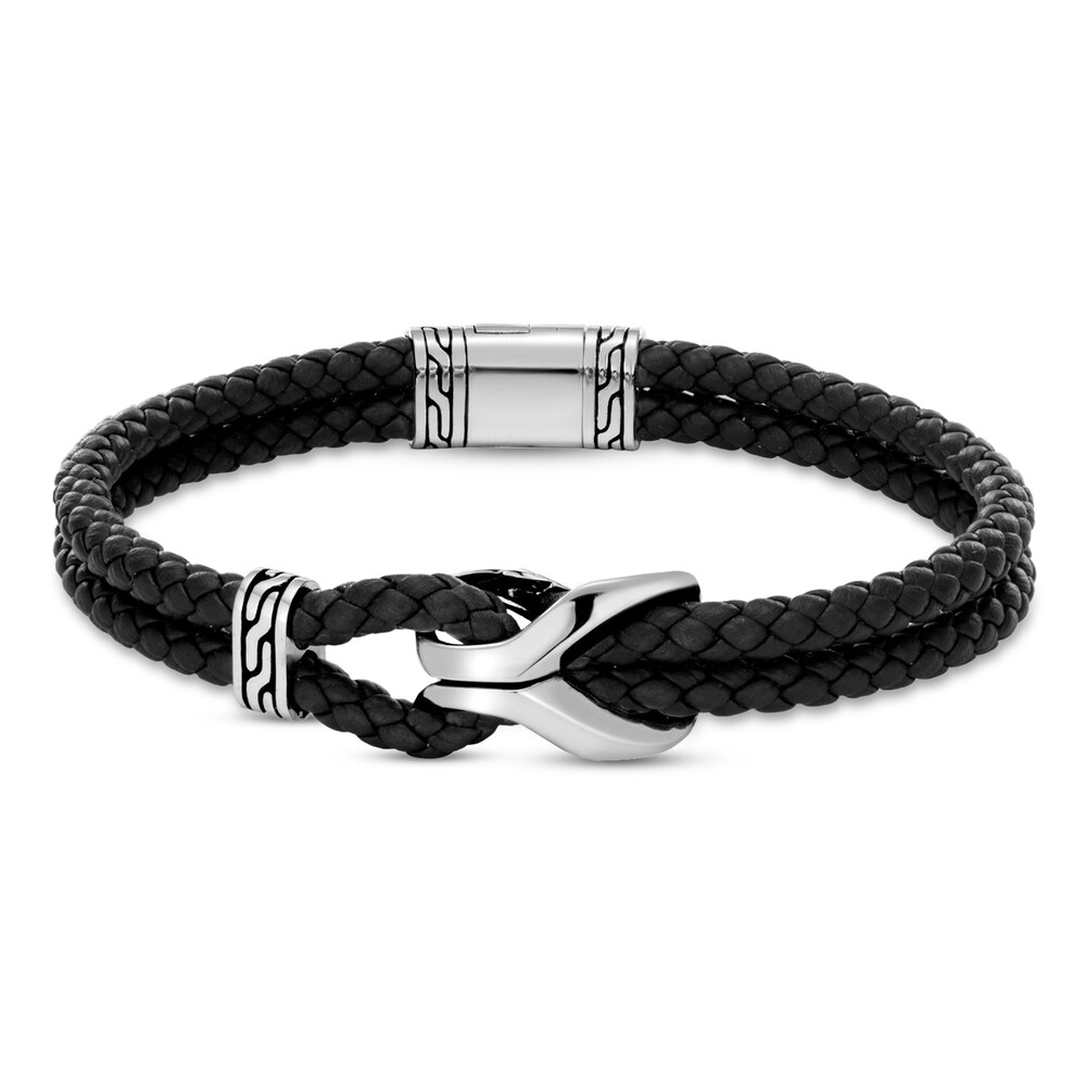 John Hardy Men's Asli Classic Chain Link Bracelet Black Leather/Sterling Silver 5cf9jYKG John Hardy Men's Asli Classic Chain Link Bracelet Black Leather/Sterling Silver 5cf9jYKG