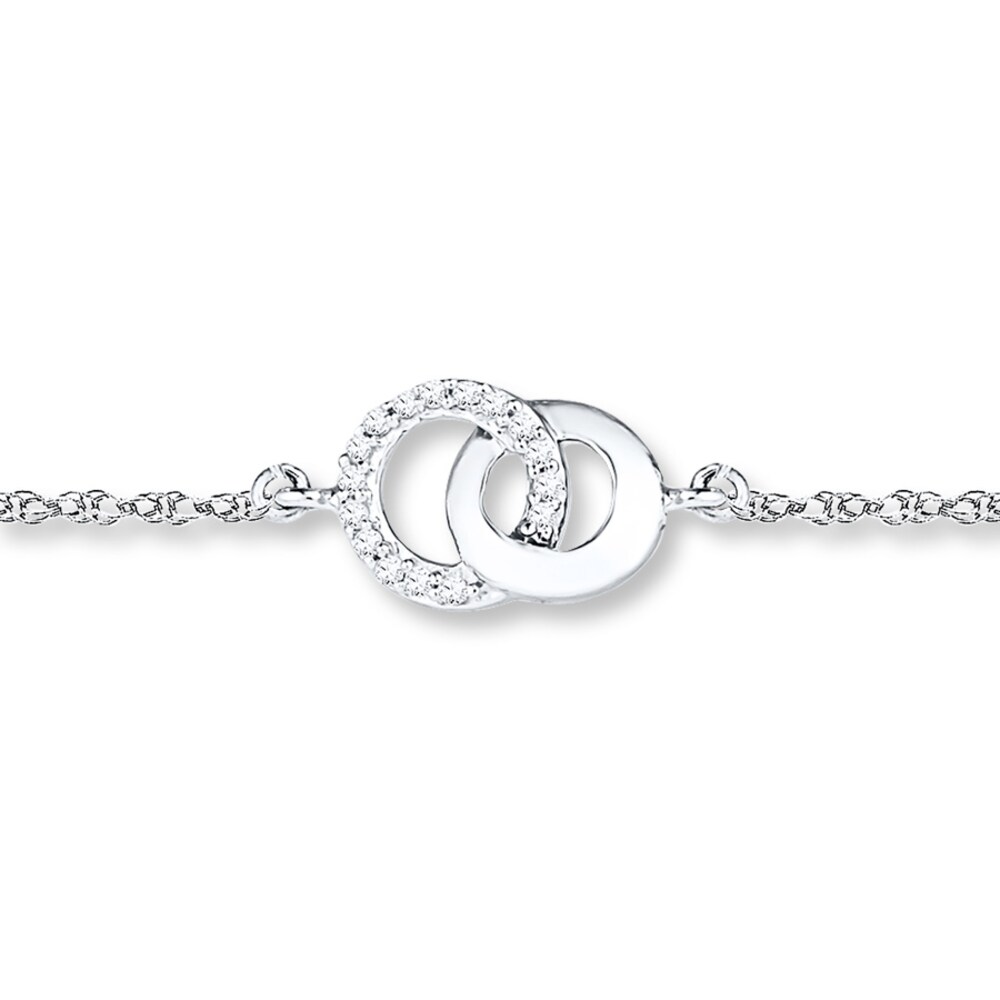 Circles Anklet 1/20 ct tw Diamonds Sterling Silver 5lOC8gE6 Circles Anklet 1/20 ct tw Diamonds Sterling Silver 5lOC8gE6