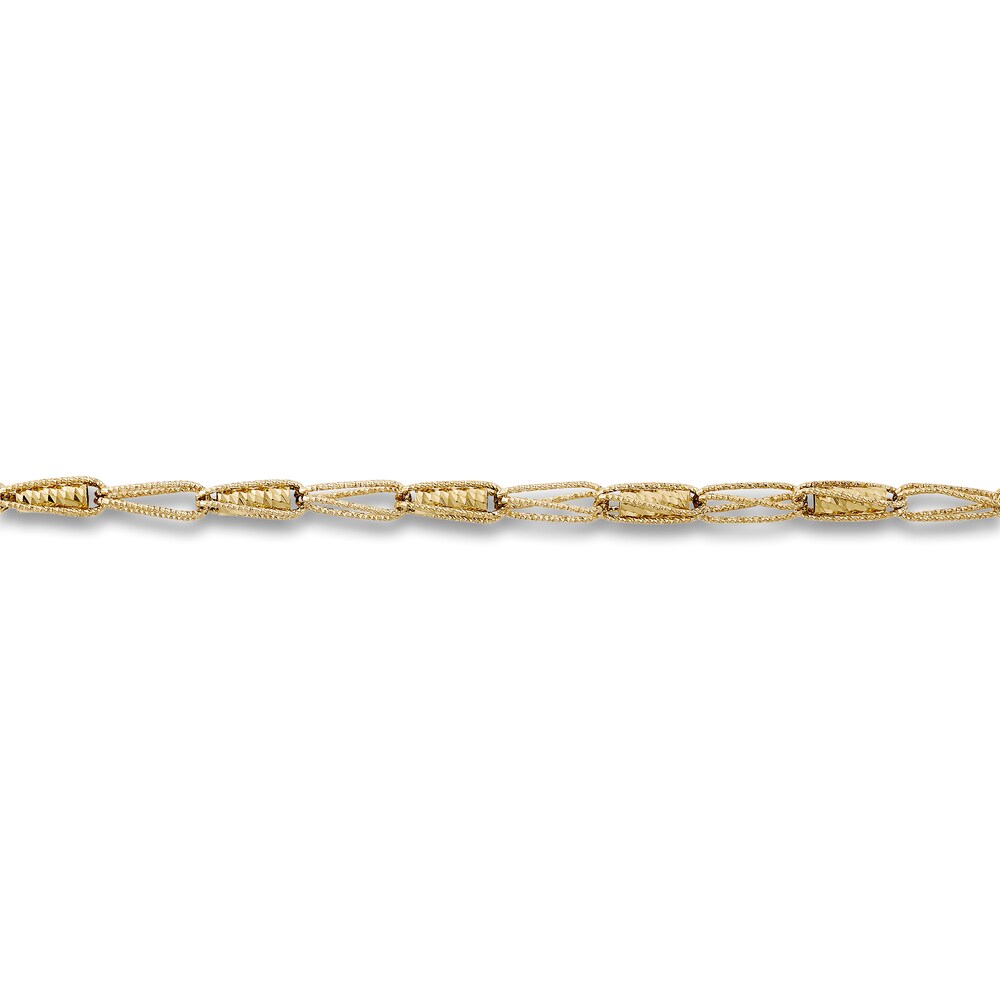 Italia D\'Oro Triangle Link Bracelet 14K Yellow Gold 7.25\" 5naGjCPZ Italia D\'Oro Triangle Link Bracelet 14K Yellow Gold 7.25\" 5naGjCPZ