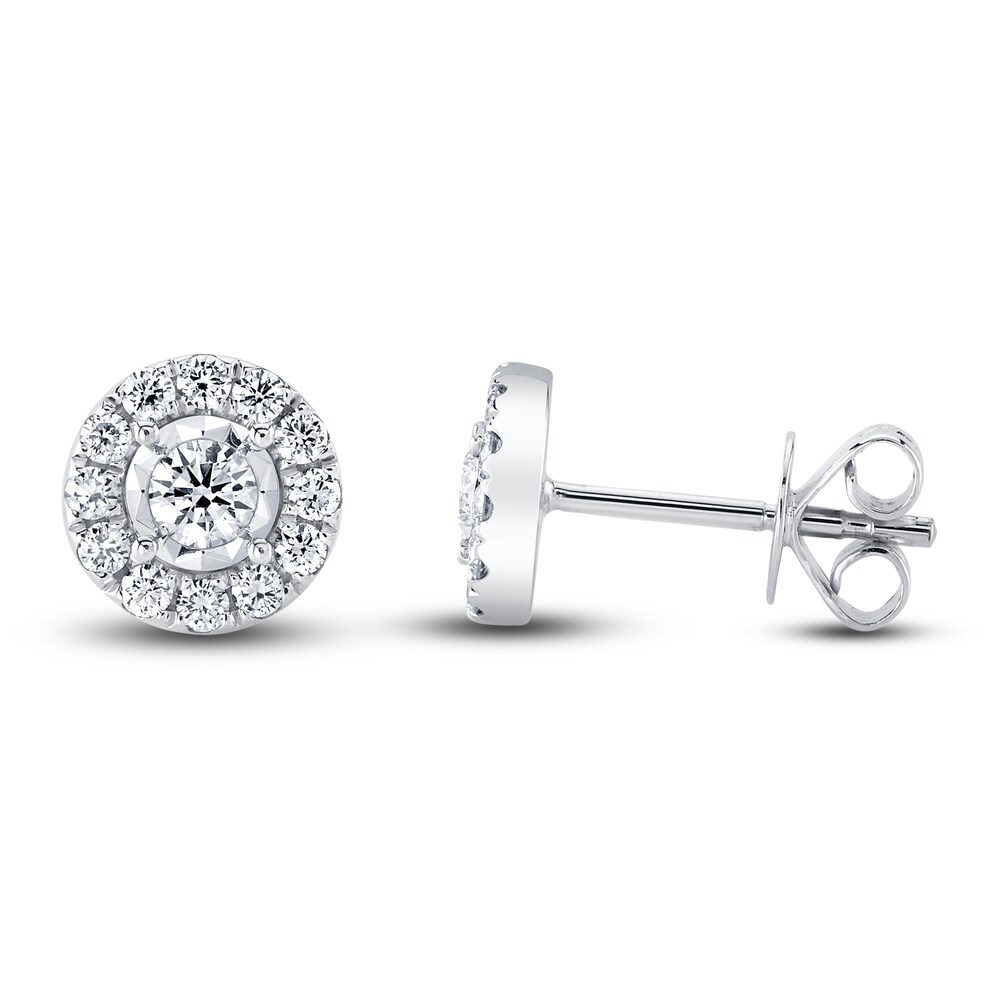 Shy Creation Diamond Stud Earrings 3/8 ct tw Round 14K White Gold SC55024118V2 5o2hrdKd