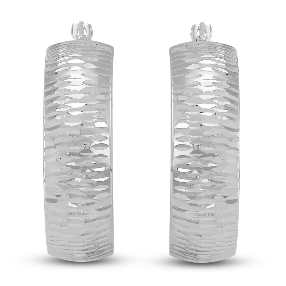 Tube Hoop Earrings 10K White Gold 20mm 61KQjLWR Tube Hoop Earrings 10K White Gold 20mm 61KQjLWR