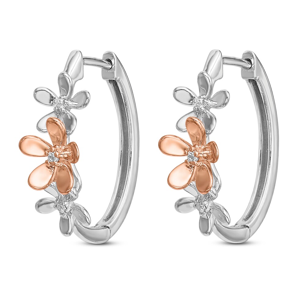 Hoop Earrings Diamond Accents 14K Two-Tone Gold 66jlblrP Hoop Earrings Diamond Accents 14K Two-Tone Gold 66jlblrP