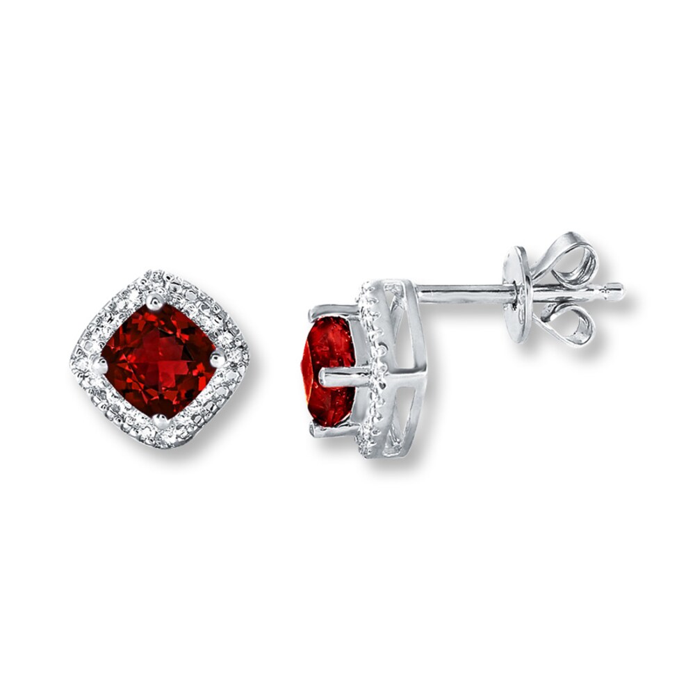 Lab-Created Rubies Diamond Accents Sterling Silver Earrings 6C3C6T9o Lab-Created Rubies Diamond Accents Sterling Silver Earrings 6C3C6T9o
