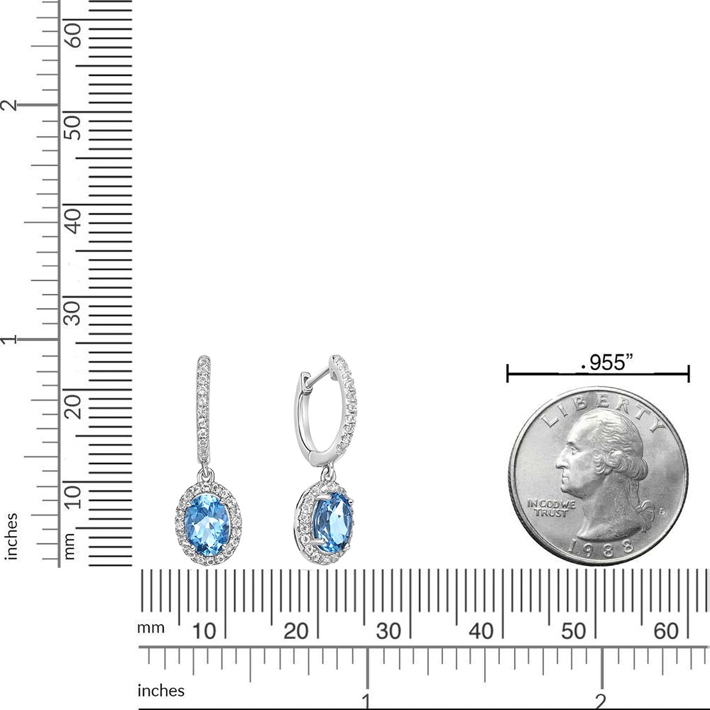 Natural Blue Topaz & Lab-Created White Sapphire Dangle Earrings Sterling Silver 6KzNAfRO Natural Blue Topaz & Lab-Created White Sapphire Dangle Earrings Sterling Silver 6KzNAfRO