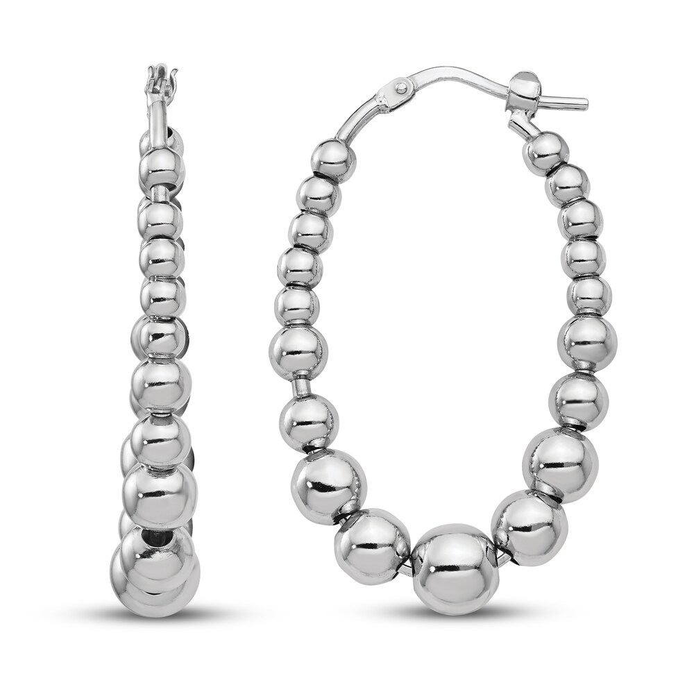 Beaded Hoop Earrings Sterling Silver 6MqzpLvY Beaded Hoop Earrings Sterling Silver 6MqzpLvY