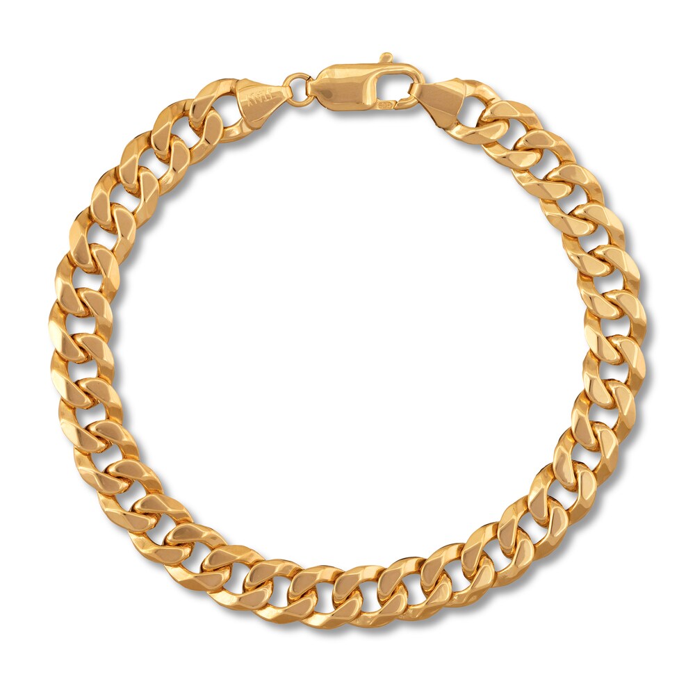 Solid Curb Bracelet 14K Yellow Gold 8.5" 8.7MM 6NHOXTmz Solid Curb Bracelet 14K Yellow Gold 8.5" 8.7MM 6NHOXTmz