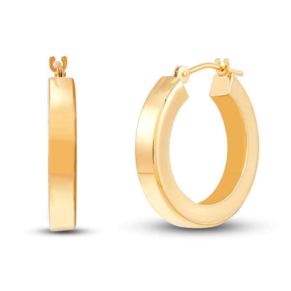 Square Tube Hoop Earrings 14K Yellow Gold 6Pxv2NDN Square Tube Hoop Earrings 14K Yellow Gold 6Pxv2NDN