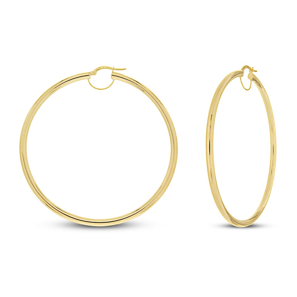 High Polish Hoop Earrings 14K Yellow Gold 6XkiK55F High Polish Hoop Earrings 14K Yellow Gold 6XkiK55F