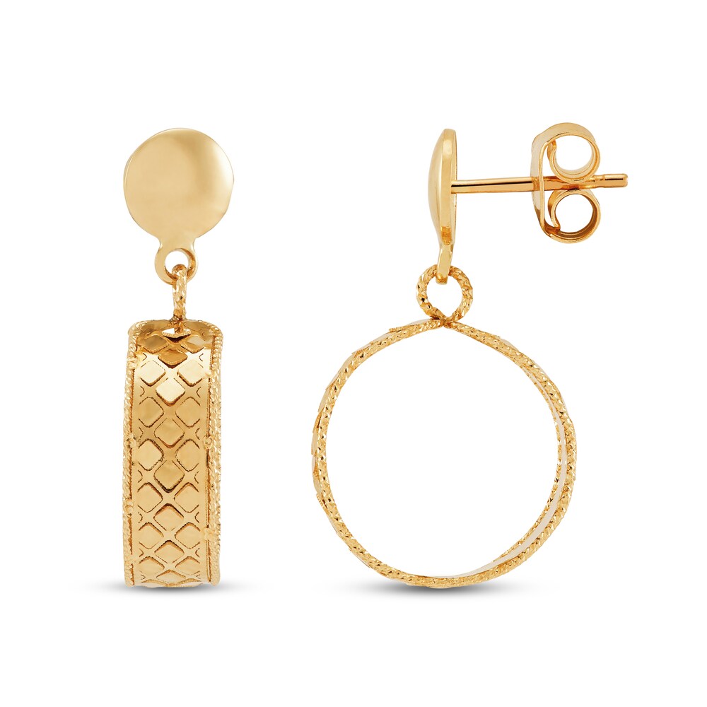 Italia D\'Oro Hoop Drop Earrings 14K Yellow Gold 6ZDJsfxe Italia D\'Oro Hoop Drop Earrings 14K Yellow Gold 6ZDJsfxe