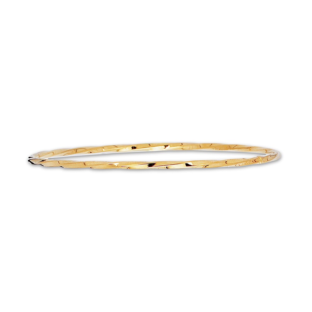 Diamond-Cut Stackable Bangle Bracelet 14K Yellow Gold 8" 6pevUJQb Diamond-Cut Stackable Bangle Bracelet 14K Yellow Gold 8" 6pevUJQb