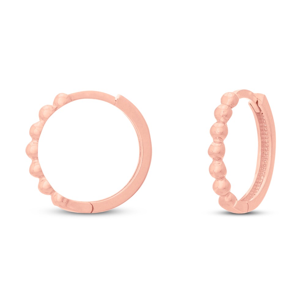 Beaded Huggie Earrings 14K Rose Gold 6tE0cxLV Beaded Huggie Earrings 14K Rose Gold 6tE0cxLV