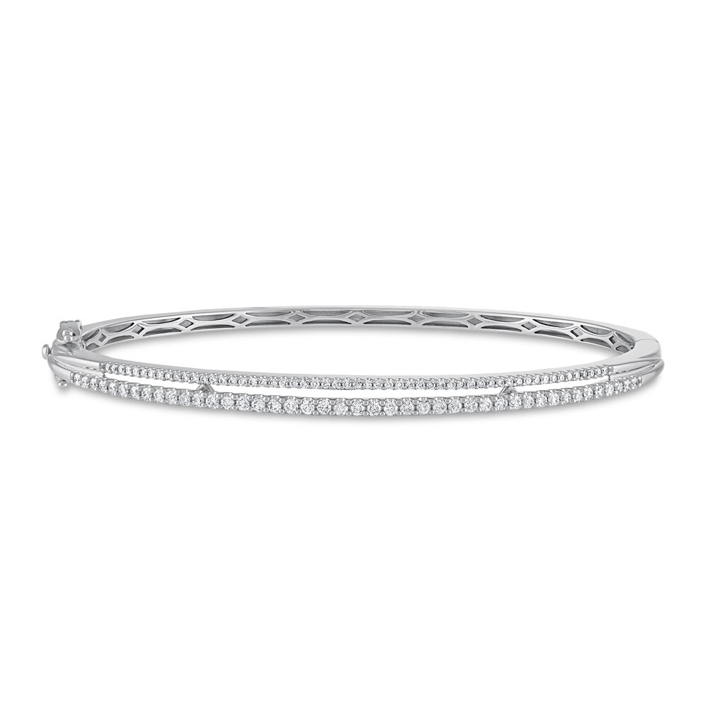 Diamond Bangle 1-1/2 ct tw Round 14K White Gold 7AGDyTpj Diamond Bangle 1-1/2 ct tw Round 14K White Gold 7AGDyTpj
