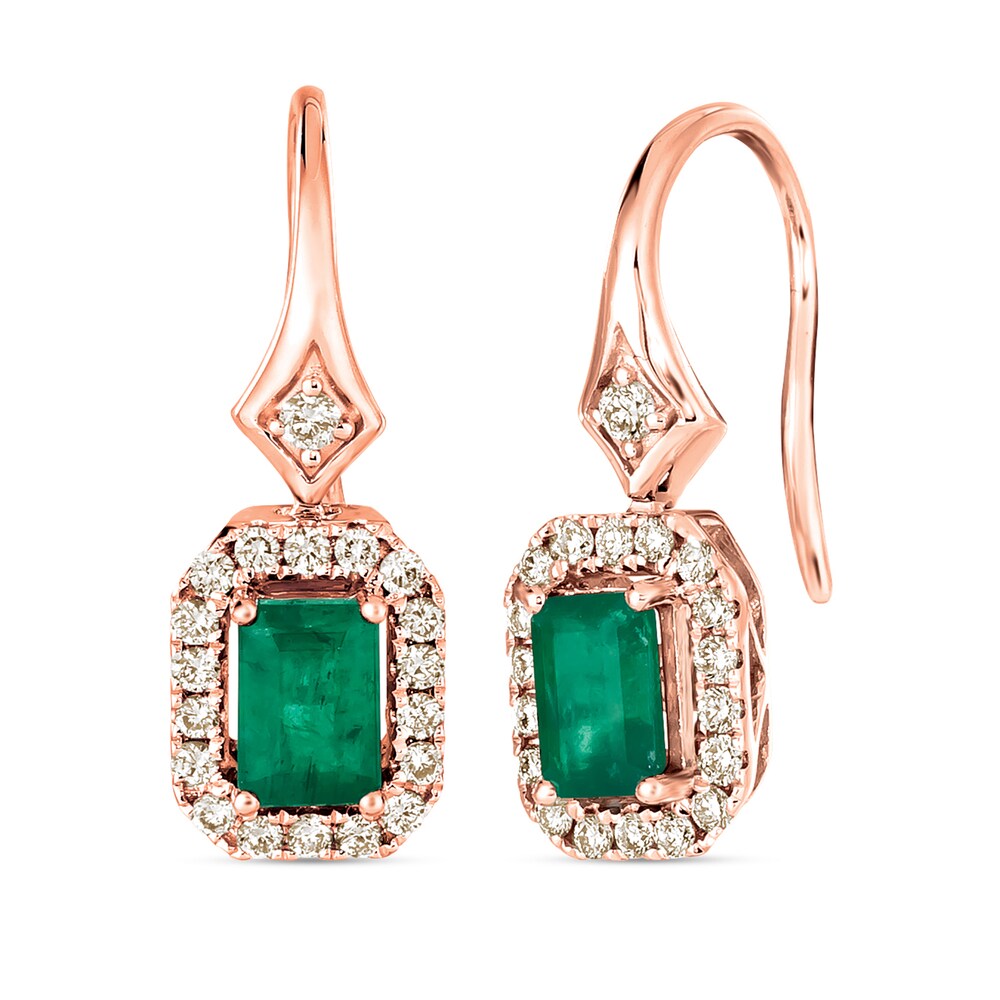 Le Vian Natural Emerald Earrings 1/3 ct tw Diamonds 14K Strawberry Gold 7CZTpyRy Le Vian Natural Emerald Earrings 1/3 ct tw Diamonds 14K Strawberry Gold 7CZTpyRy