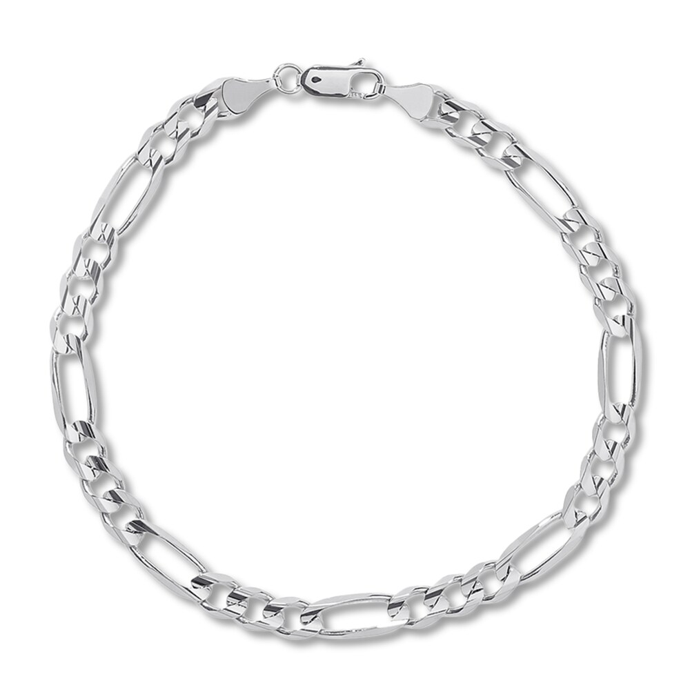 Figaro Link Bracelet 14K White Gold 8.5" Length 7CrsvFUd Figaro Link Bracelet 14K White Gold 8.5" Length 7CrsvFUd