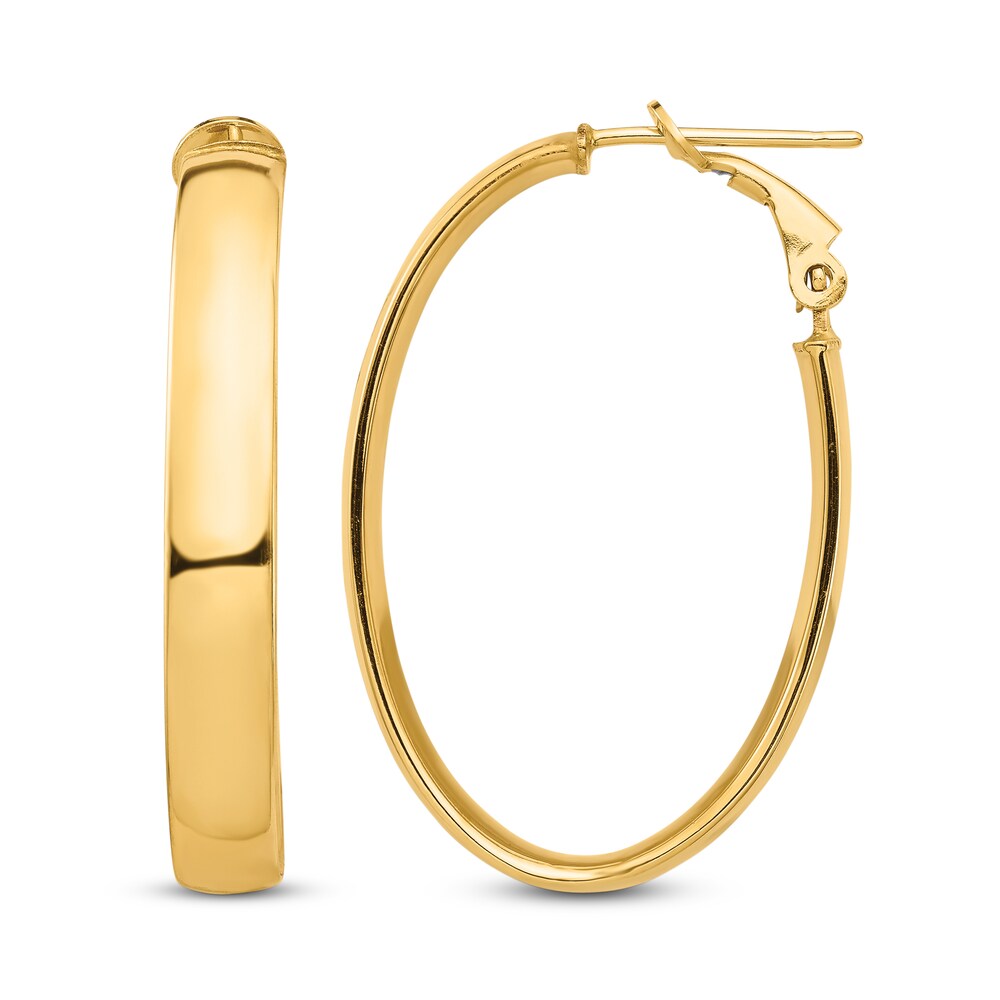 Oval Hoop Earrings 14K Yellow Gold 7T5pz260 Oval Hoop Earrings 14K Yellow Gold 7T5pz260