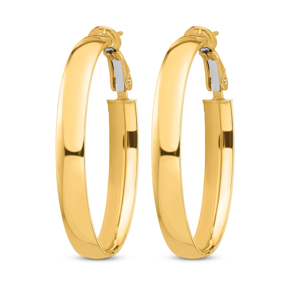 Oval Hoop Earrings 14K Yellow Gold 7T5pz260 Oval Hoop Earrings 14K Yellow Gold 7T5pz260