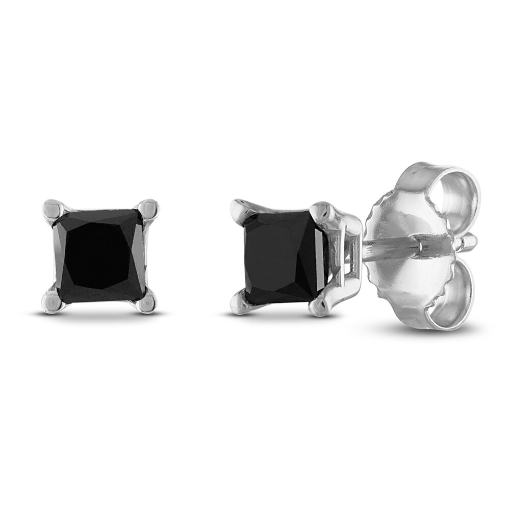 Black Diamond Solitaire Stud Earrings 1/2 ct tw Princess 10K White Gold 7X2EdPwM Black Diamond Solitaire Stud Earrings 1/2 ct tw Princess 10K White Gold 7X2EdPwM