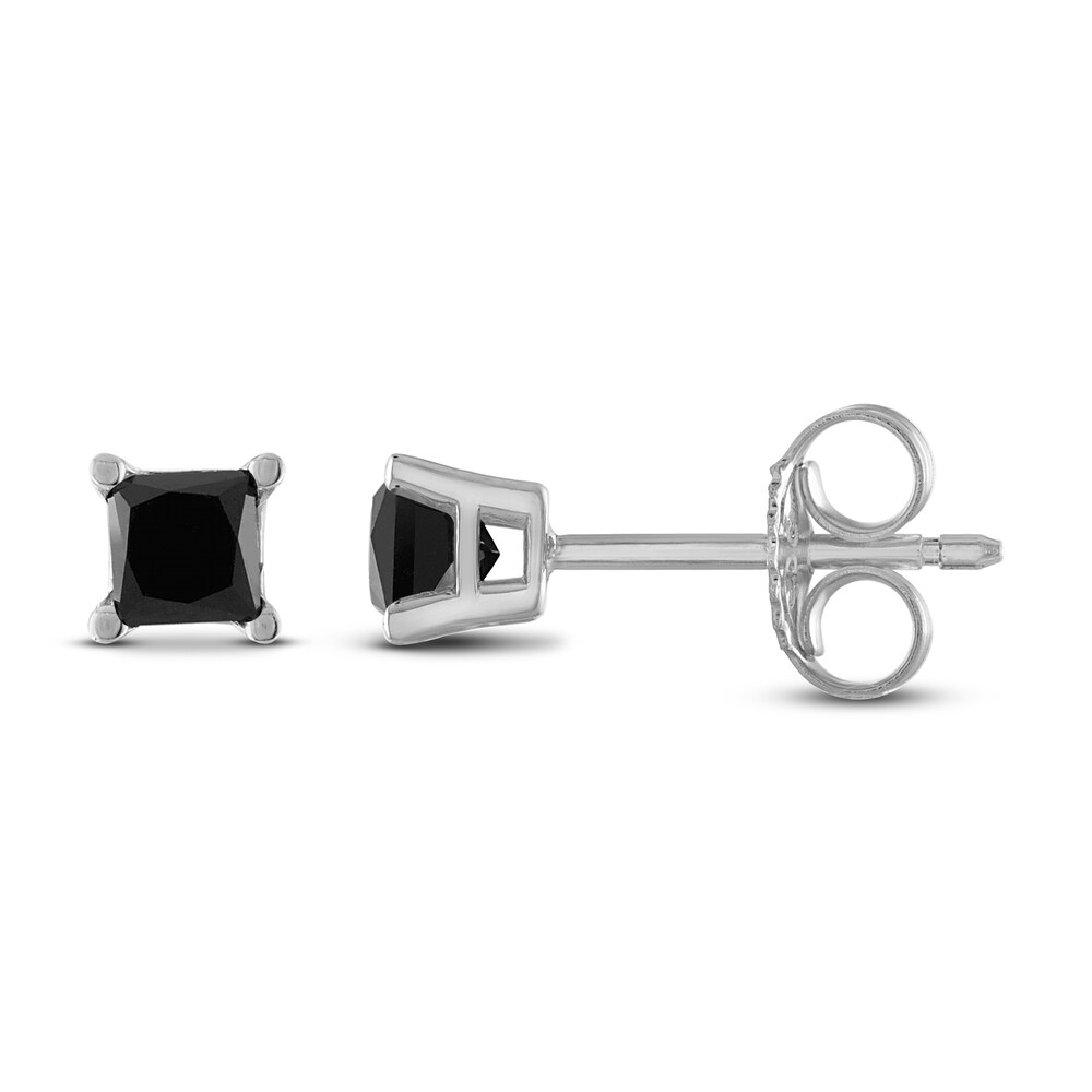 Black Diamond Solitaire Stud Earrings 1/2 ct tw Princess 10K White Gold 7X2EdPwM Black Diamond Solitaire Stud Earrings 1/2 ct tw Princess 10K White Gold 7X2EdPwM