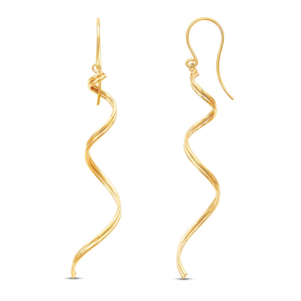 Spiral Dangle Earrings 10K Yellow Gold 7XEOaZth Spiral Dangle Earrings 10K Yellow Gold 7XEOaZth