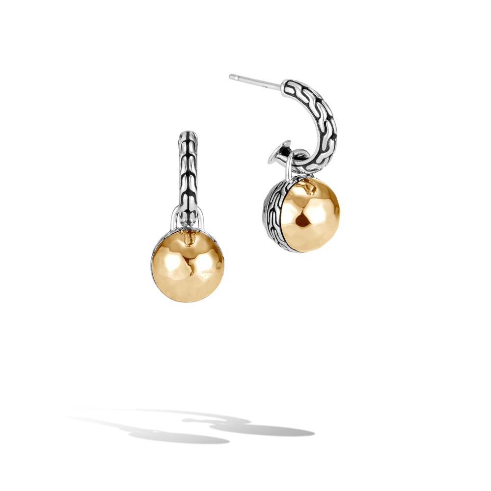 John Hardy Classic Chain Hammered Dot Earrings Sterling Silver/18K Yellow Gold 7cij8Szn John Hardy Classic Chain Hammered Dot Earrings Sterling Silver/18K Yellow Gold 7cij8Szn