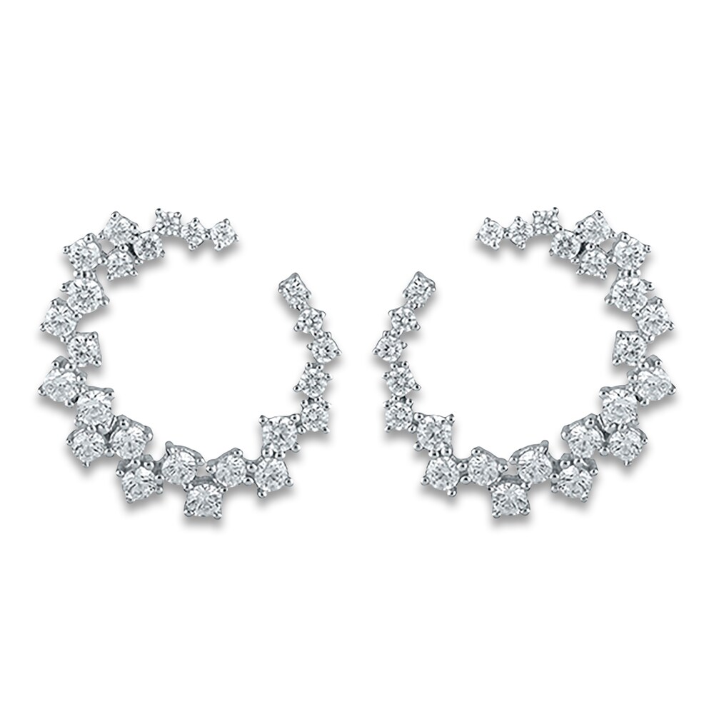 Diamond Circle Earrings 1 ct tw Round 14K White Gold 7mBucsiV Diamond Circle Earrings 1 ct tw Round 14K White Gold 7mBucsiV