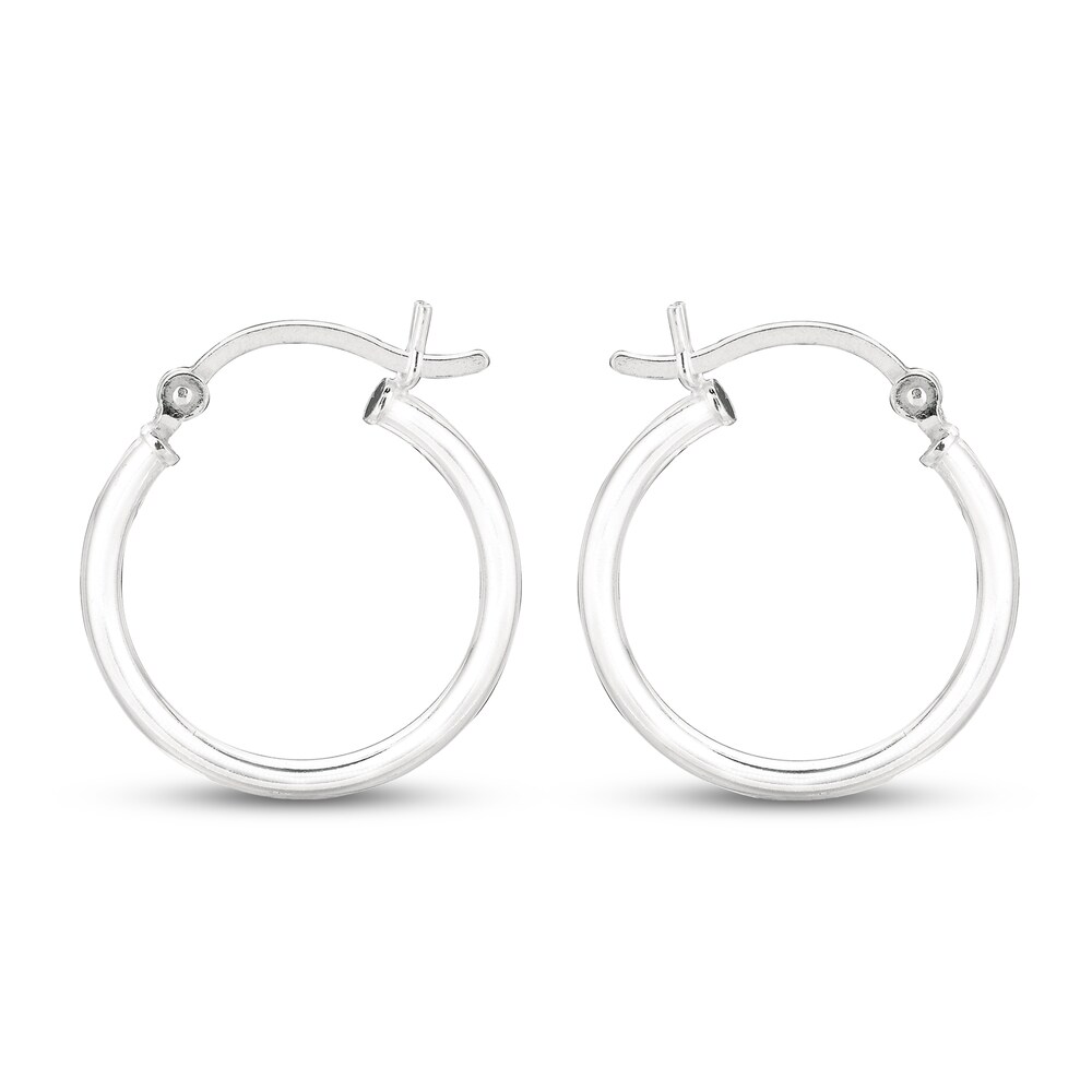 Hoop Earrings Sterling Silver 15mm 7sP2ADoH