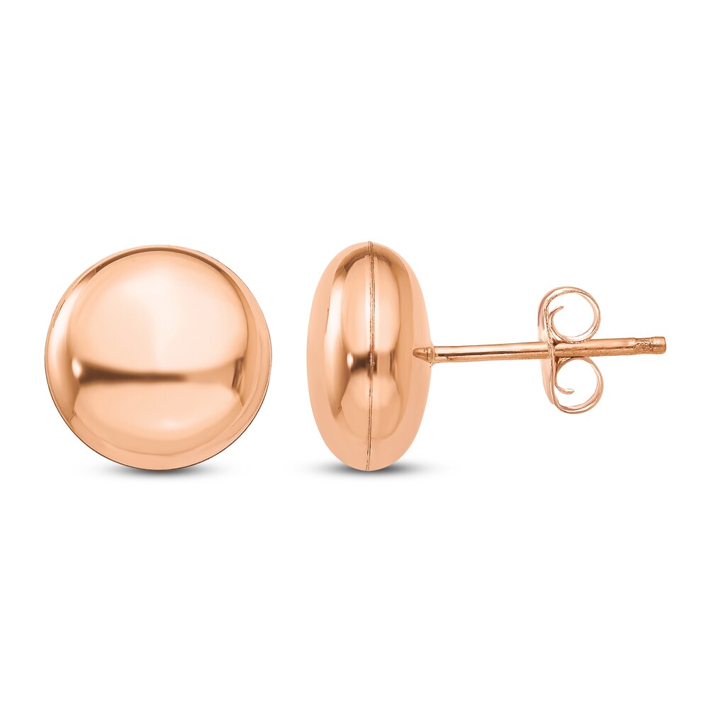 Button Stud Earrings 14K Rose Gold 10.5MM 88zz6z0X Button Stud Earrings 14K Rose Gold 10.5MM 88zz6z0X