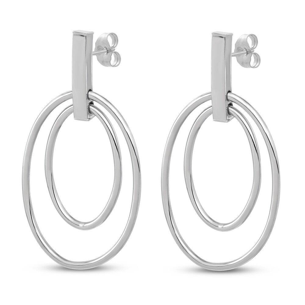 Post Dangle Earrings 14K White Gold 8B6yhlLf