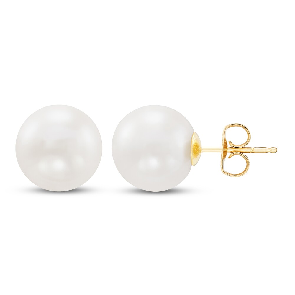 Cultured Pearl Stud Earrings 14K Yellow Gold 10.5mm 8IvLyRp7 Cultured Pearl Stud Earrings 14K Yellow Gold 10.5mm 8IvLyRp7