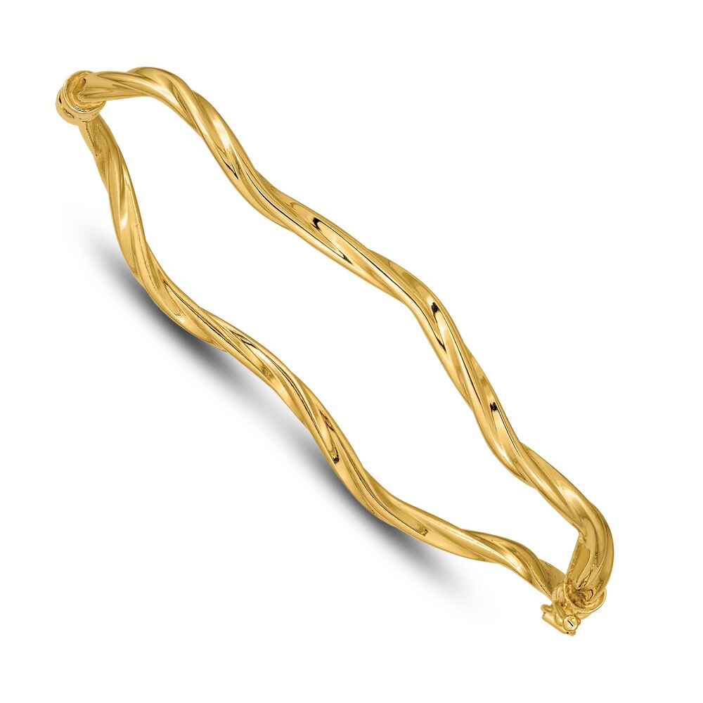 Twisted Hinged Bangle Bracelet 14K Yellow Gold 7" 8NWg5vzT Twisted Hinged Bangle Bracelet 14K Yellow Gold 7" 8NWg5vzT