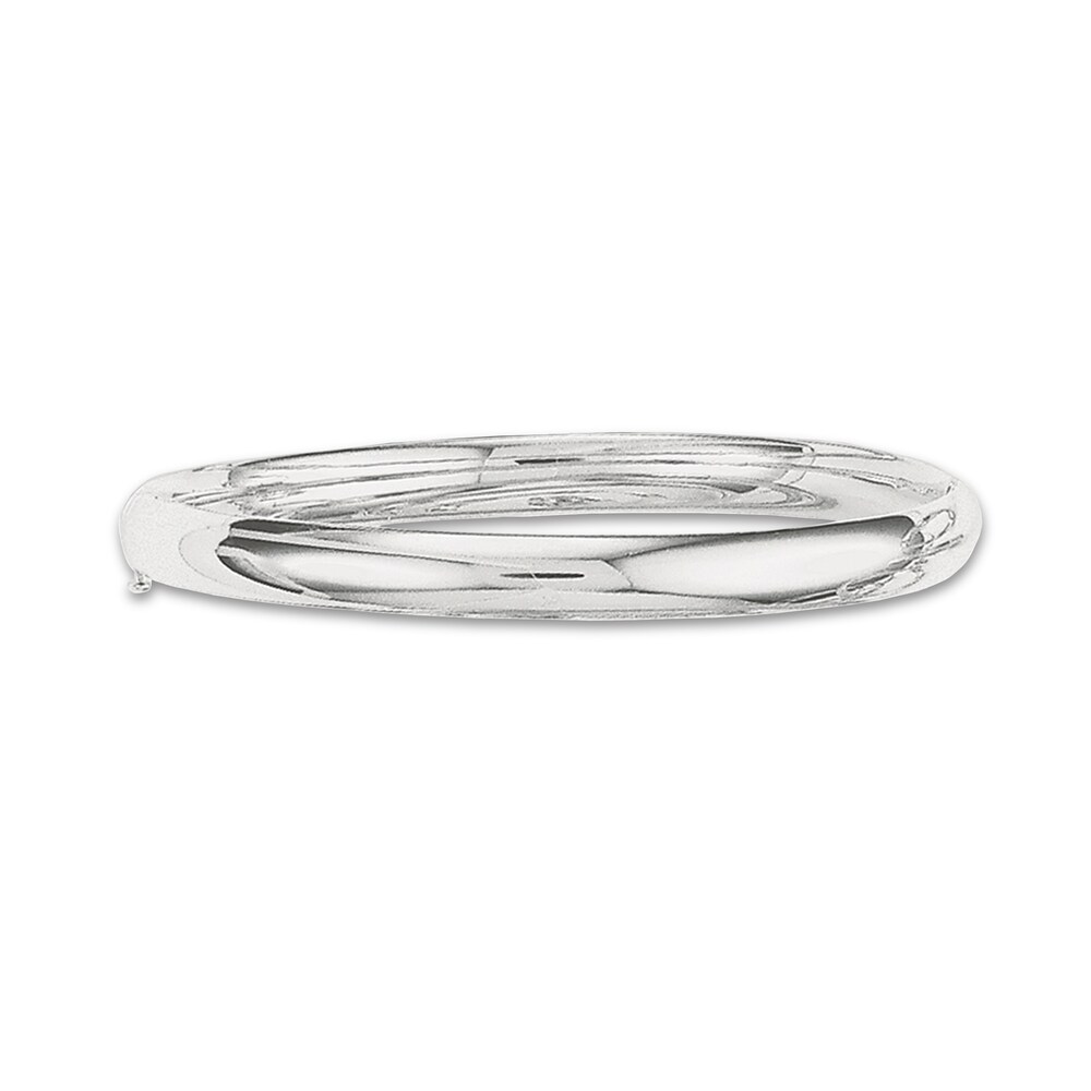 Polished Bangle Bracelet 14K White Gold 7" 8SQSTLOz Polished Bangle Bracelet 14K White Gold 7" 8SQSTLOz