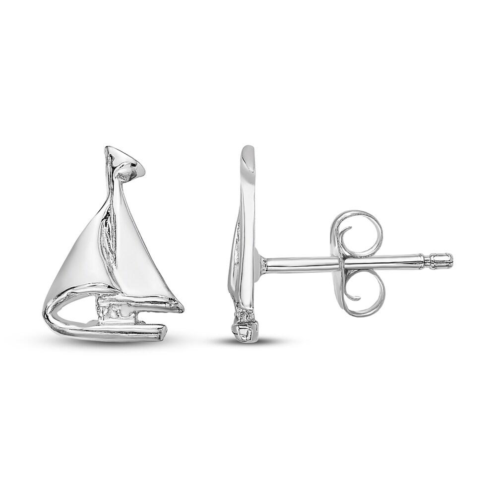 Sailboat Stud Earrings 14K White Gold 8b3xbHIi Sailboat Stud Earrings 14K White Gold 8b3xbHIi