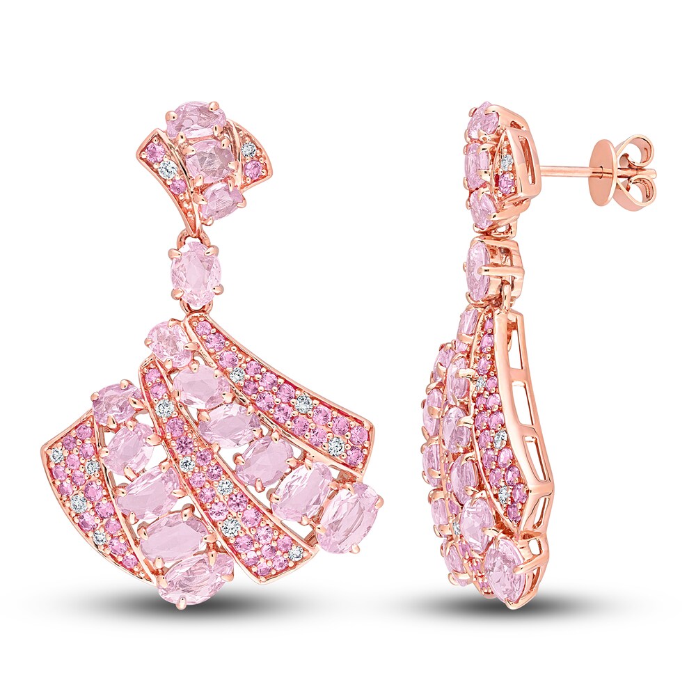 Natural Pink Sapphire Earrings 3/8 ct tw Diamonds 14K Rose Gold 8bJvFo2z Natural Pink Sapphire Earrings 3/8 ct tw Diamonds 14K Rose Gold 8bJvFo2z