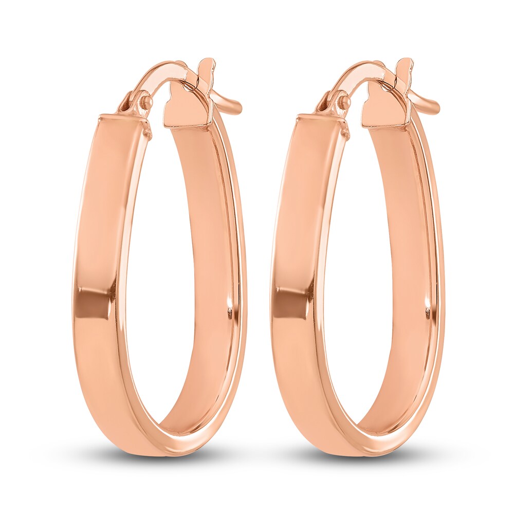 Polished U Hoop Earrings 14K Rose Gold 8gwhgs4j Polished U Hoop Earrings 14K Rose Gold 8gwhgs4j