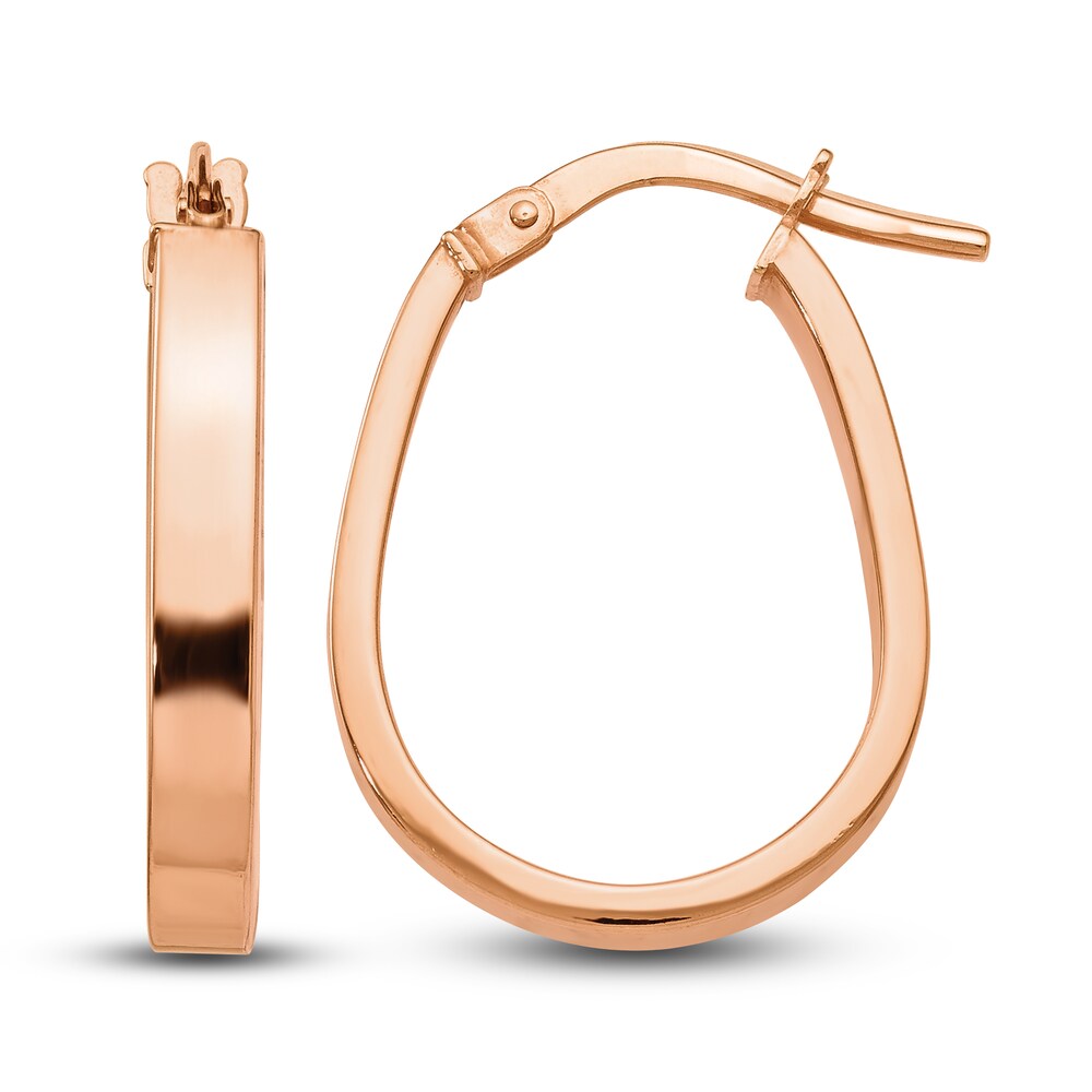 Polished U Hoop Earrings 14K Rose Gold 8gwhgs4j Polished U Hoop Earrings 14K Rose Gold 8gwhgs4j