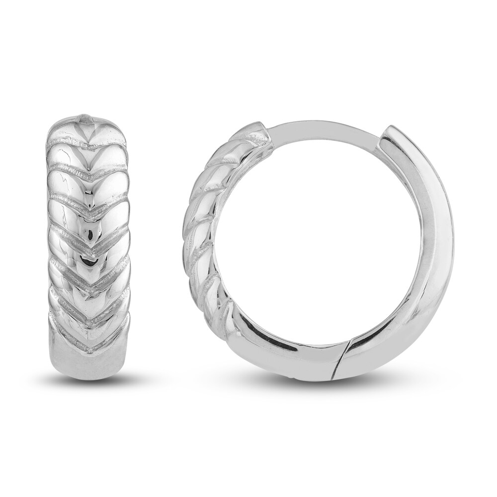 Chevron Huggie Earrings 14K White Gold 8ohUbvcj Chevron Huggie Earrings 14K White Gold 8ohUbvcj
