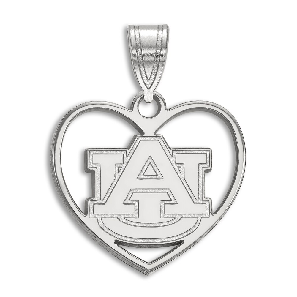 Auburn University Heart Necklace Charm Sterling Silver 979ULZph