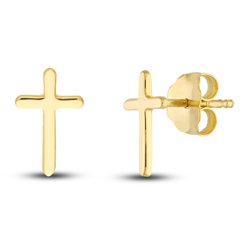 Cross Stud Earrings 14K Yellow Gold 98zDrMLP Cross Stud Earrings 14K Yellow Gold 98zDrMLP